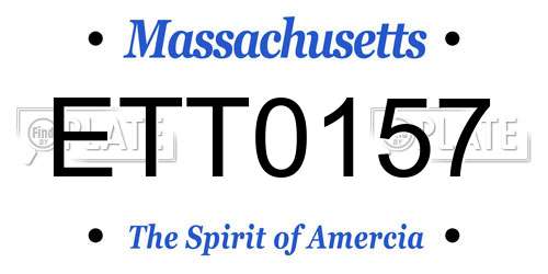 ETT0157 Massachusetts License Plate