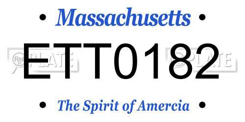 ETT0182 Massachusetts License Plate