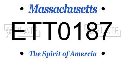 ETT0187 Massachusetts License Plate