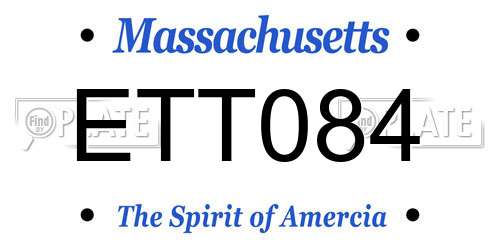 ETT084 Massachusetts License Plate