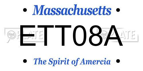 ETT08A Massachusetts License Plate
