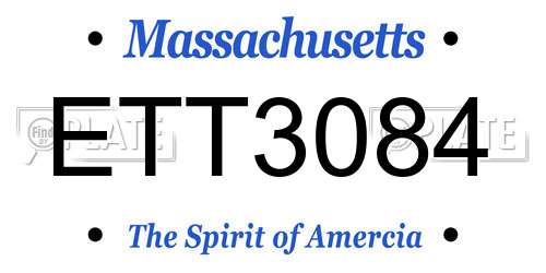 ETT3084 Massachusetts License Plate