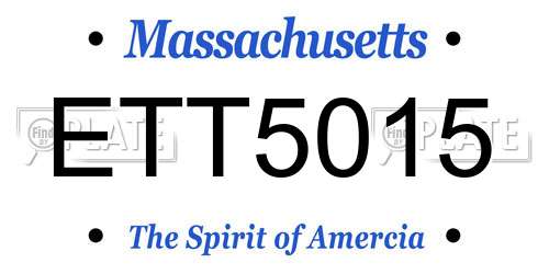 ETT5015 Massachusetts License Plate