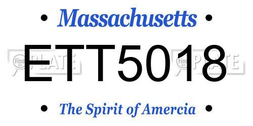 ETT5018 Massachusetts License Plate