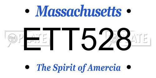 ETT528 Massachusetts License Plate