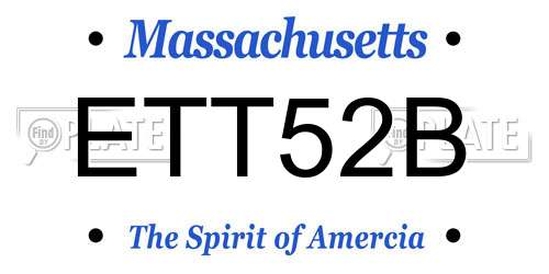 ETT52B Massachusetts License Plate