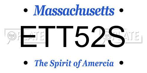 ETT52S Massachusetts License Plate