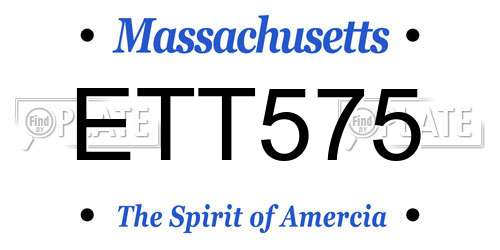 ETT575 Massachusetts License Plate
