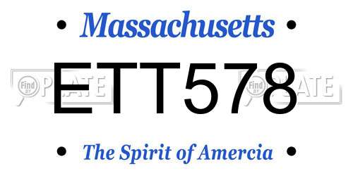 ETT578 Massachusetts License Plate
