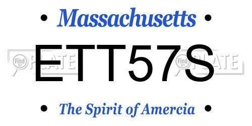 ETT57S Massachusetts License Plate