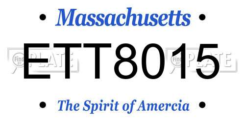 ETT8015 Massachusetts License Plate