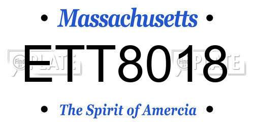ETT8018 Massachusetts License Plate