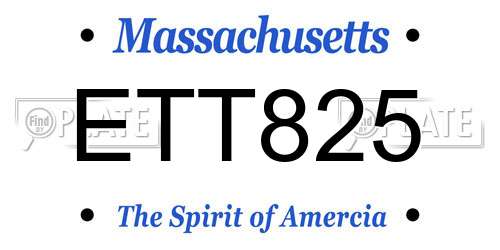 ETT825 Massachusetts License Plate
