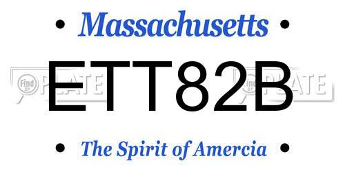 ETT82B Massachusetts License Plate