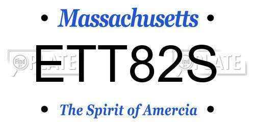 ETT82S Massachusetts License Plate