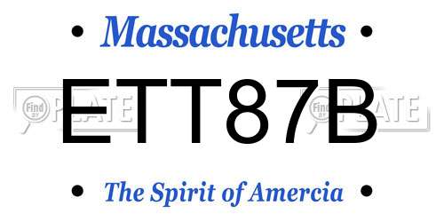 ETT87B Massachusetts License Plate