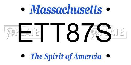 ETT87S Massachusetts License Plate