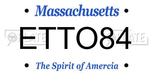 ETTO84 Massachusetts License Plate