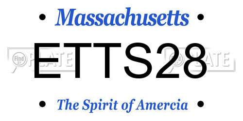 ETTS28 Massachusetts License Plate