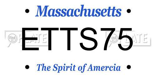 ETTS75 Massachusetts License Plate
