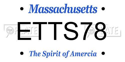 ETTS78 Massachusetts License Plate