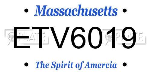 ETV6019 Massachusetts License Plate