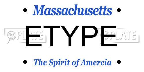 ETYPE Massachusetts License Plate