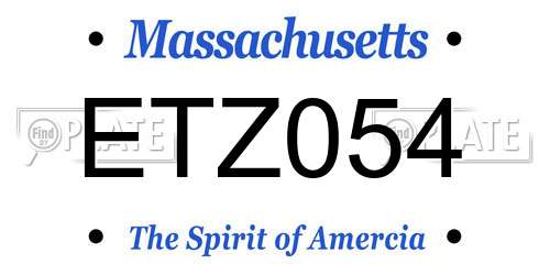 ETZ054 Massachusetts License Plate