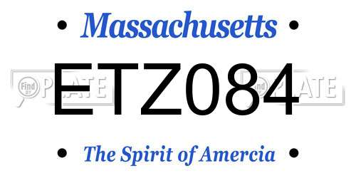 ETZ084 Massachusetts License Plate