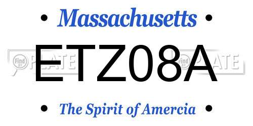ETZ08A Massachusetts License Plate