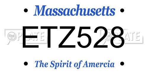 ETZ528 Massachusetts License Plate