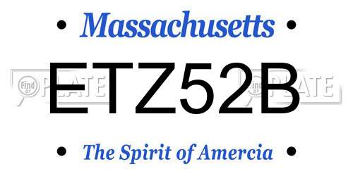 ETZ52B Massachusetts License Plate