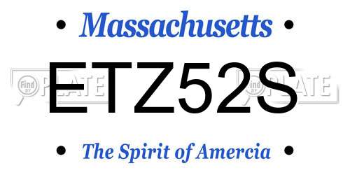 ETZ52S Massachusetts License Plate