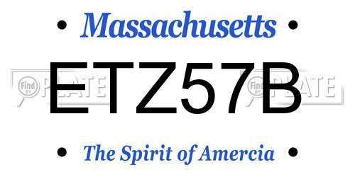 ETZ57B Massachusetts License Plate