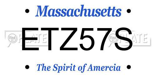 ETZ57S Massachusetts License Plate
