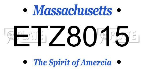 ETZ8015 Massachusetts License Plate