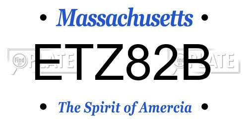 ETZ82B Massachusetts License Plate