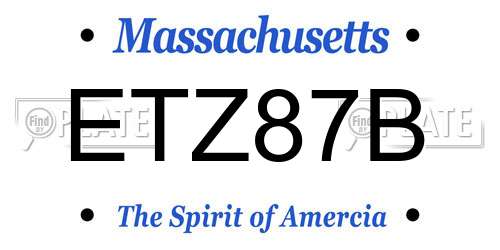ETZ87B Massachusetts License Plate