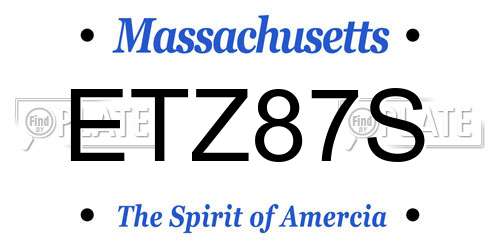 ETZ87S Massachusetts License Plate