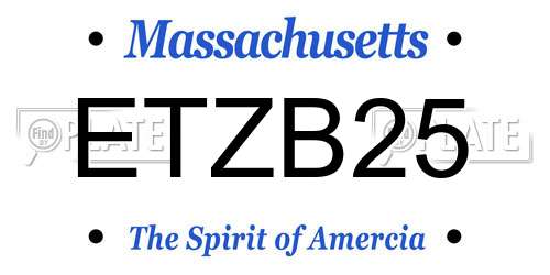 ETZB25 Massachusetts License Plate