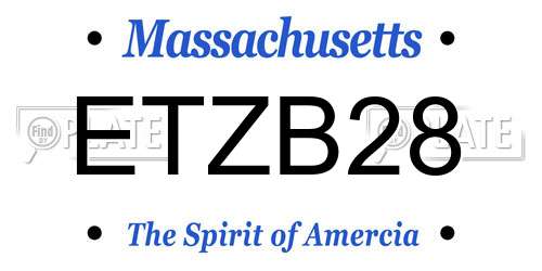 ETZB28 Massachusetts License Plate