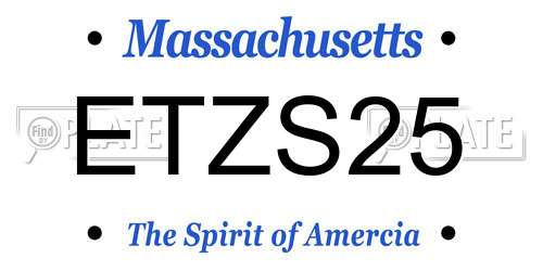 ETZS25 Massachusetts License Plate
