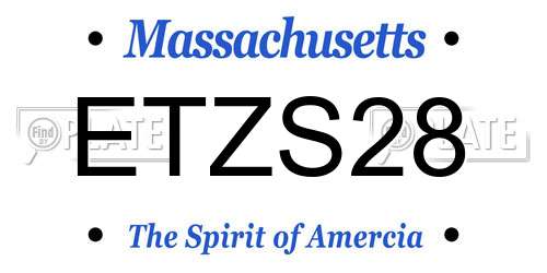 ETZS28 Massachusetts License Plate