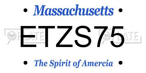 ETZS75 Massachusetts License Plate