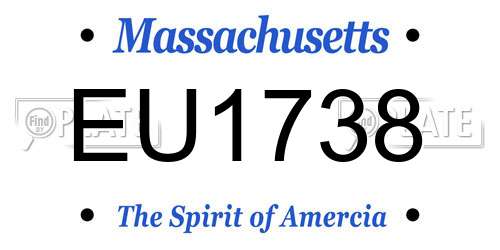 EU1738 Massachusetts License Plate