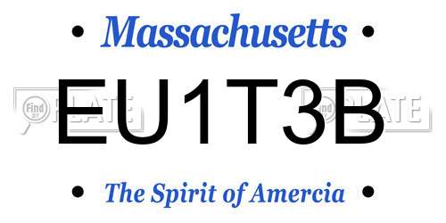 EU1T3B Massachusetts License Plate
