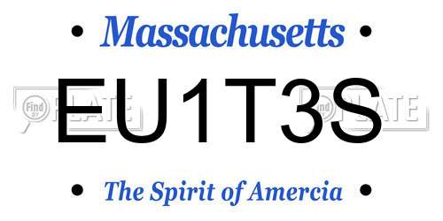 EU1T3S Massachusetts License Plate