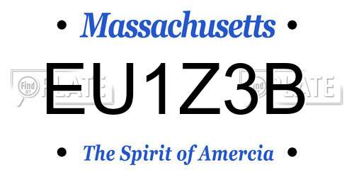 EU1Z3B Massachusetts License Plate