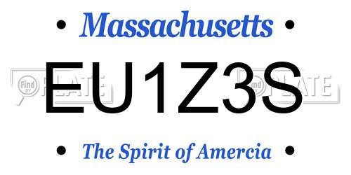 EU1Z3S Massachusetts License Plate