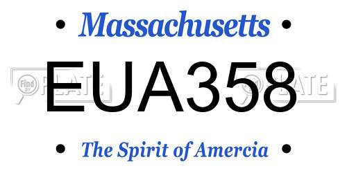 EUA358 Massachusetts License Plate